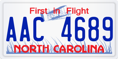 NC license plate AAC4689