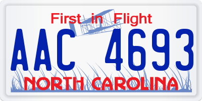 NC license plate AAC4693