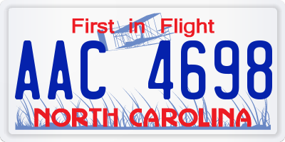 NC license plate AAC4698