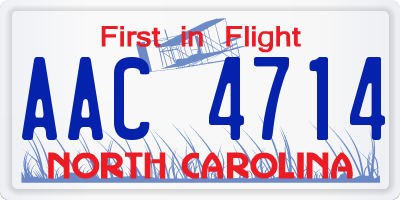 NC license plate AAC4714