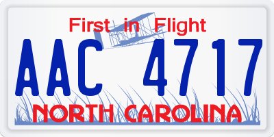 NC license plate AAC4717