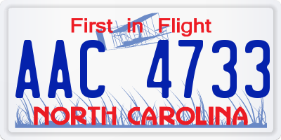 NC license plate AAC4733