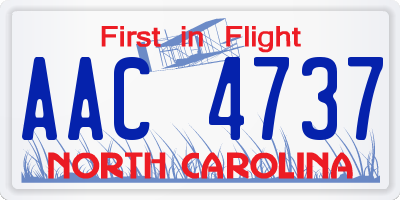 NC license plate AAC4737