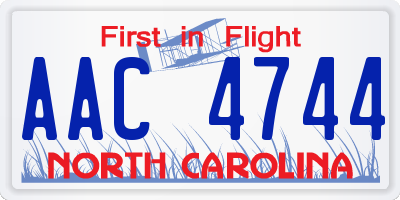 NC license plate AAC4744