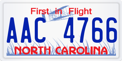 NC license plate AAC4766
