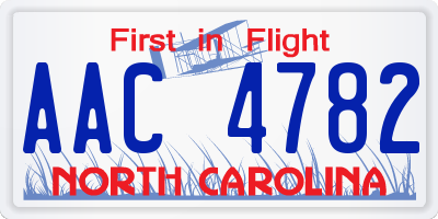 NC license plate AAC4782