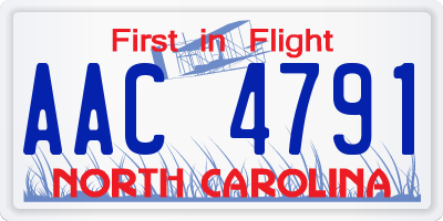 NC license plate AAC4791