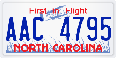 NC license plate AAC4795