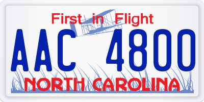 NC license plate AAC4800