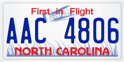 NC license plate AAC4806
