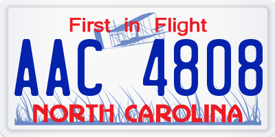 NC license plate AAC4808