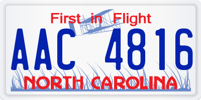 NC license plate AAC4816