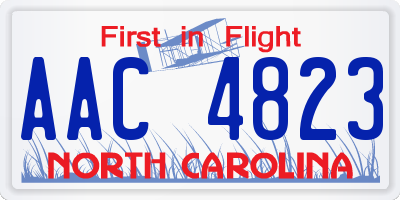 NC license plate AAC4823