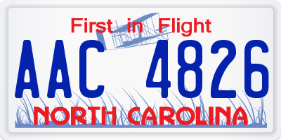 NC license plate AAC4826