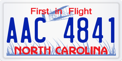 NC license plate AAC4841