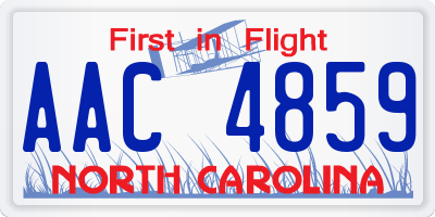 NC license plate AAC4859