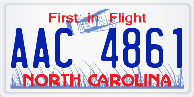 NC license plate AAC4861