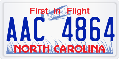 NC license plate AAC4864