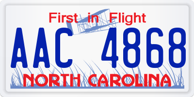 NC license plate AAC4868