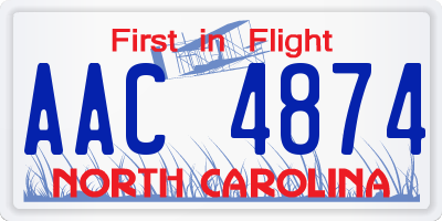 NC license plate AAC4874