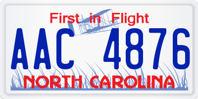 NC license plate AAC4876