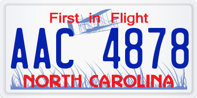 NC license plate AAC4878