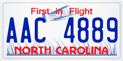 NC license plate AAC4889