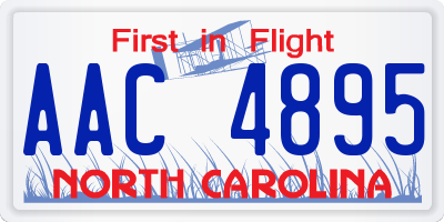 NC license plate AAC4895