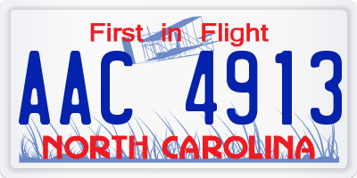NC license plate AAC4913