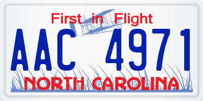 NC license plate AAC4971