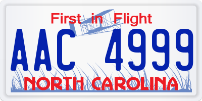 NC license plate AAC4999