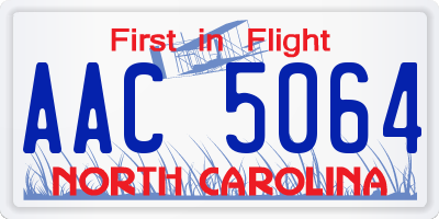 NC license plate AAC5064