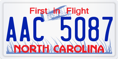 NC license plate AAC5087