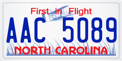 NC license plate AAC5089