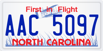 NC license plate AAC5097