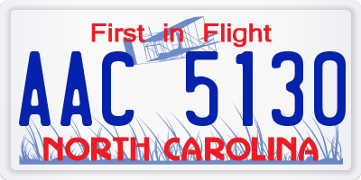 NC license plate AAC5130