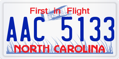 NC license plate AAC5133