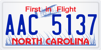 NC license plate AAC5137