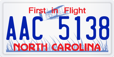 NC license plate AAC5138