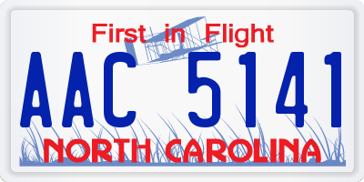 NC license plate AAC5141