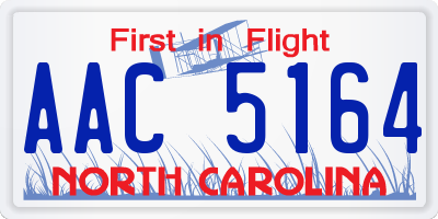 NC license plate AAC5164