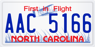 NC license plate AAC5166