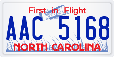 NC license plate AAC5168
