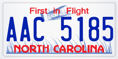 NC license plate AAC5185