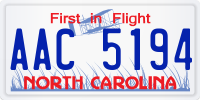NC license plate AAC5194