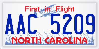 NC license plate AAC5209