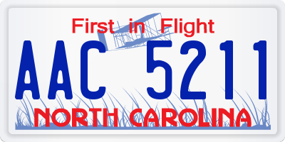 NC license plate AAC5211