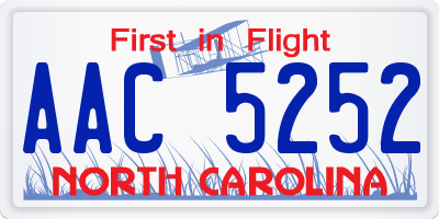 NC license plate AAC5252