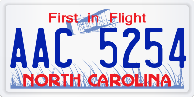 NC license plate AAC5254