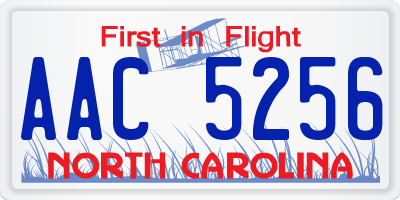 NC license plate AAC5256